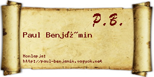 Paul Benjámin névjegykártya