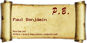 Paul Benjámin névjegykártya